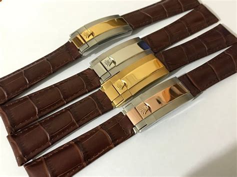 rolex leather strap clasp|Rolex original leather strap.